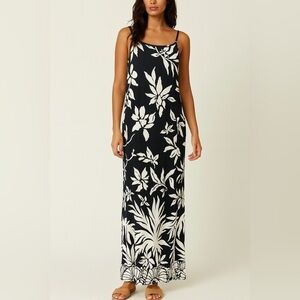 1. State Womens Square-Neck Sleeveless Maxi Boho Dress MEDIUM Floral Black